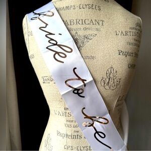 New Bride to Be Sash with Jeweled Pin Wedding